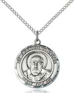 St. Francis de Sales Medal<br/>8035 Round, Sterling Silver
