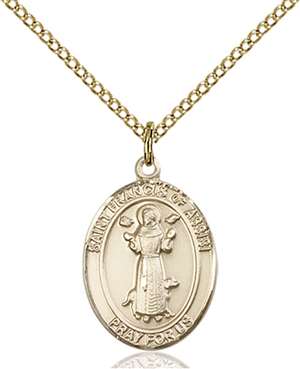 St. Francis of Assisi Medal<br/>8036 Oval, Gold Filled