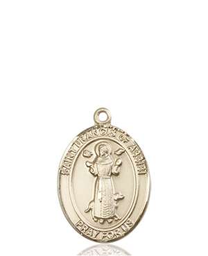 St. Francis of Assisi Medal<br/>8036 Oval, 14kt Gold
