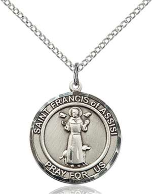 St. Francis of Assisi Medal<br/>8036 Round, Sterling Silver