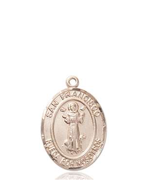 San Francis Medal<br/>8036 Spanish, Oval, 14kt Gold