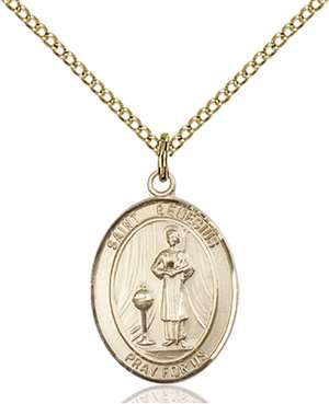 St. Genesius of Rome Medal<br/>8038 Oval, Gold Filled