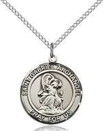 St. Gabriel the Archangel Medal<br/>8039 Round, Sterling Silver