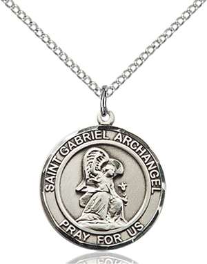 St. Gabriel the Archangel Medal<br/>8039 Round, Sterling Silver