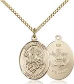 St. George / Army Medal<br/>8040 Oval, Gold Filled