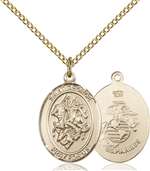 St. George / Marines Medal<br/>8040 Oval, Gold Filled