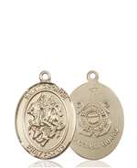 St. George / Coast Guard Medal<br/>8040 Oval, 14kt Gold