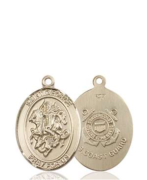 St. George / Coast Guard Medal<br/>8040 Oval, 14kt Gold