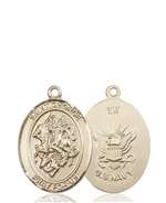 St. George / Navy Medal<br/>8040 Oval, 14kt Gold