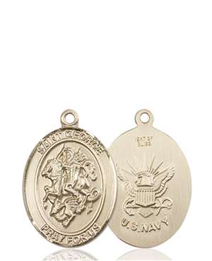St. George / Navy Medal<br/>8040 Oval, 14kt Gold