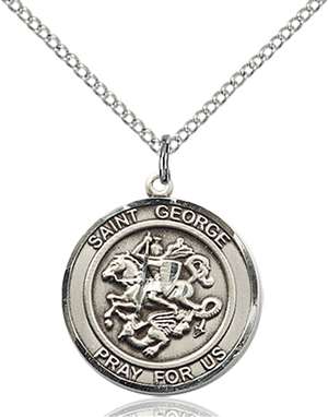 St. George Medal<br/>8040 Round, Sterling Silver