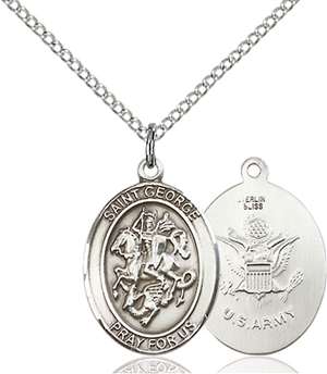 St. George / Army Medal<br/>8040 Oval, Sterling Silver