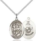 St. George / Marines Medal<br/>8040 Oval, Sterling Silver