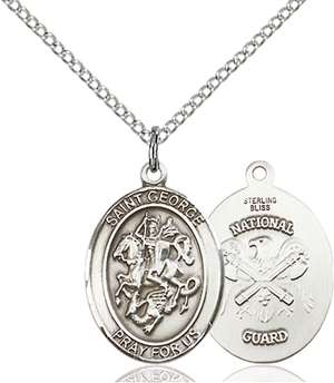St. George / Nat'L Guard Medal<br/>8040 Oval, Sterling Silver