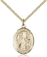 St. Genevieve Medal<br/>8041 Oval, Gold Filled