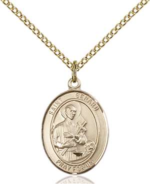 St. Gerard Majella Medal<br/>8042 Oval, Gold Filled