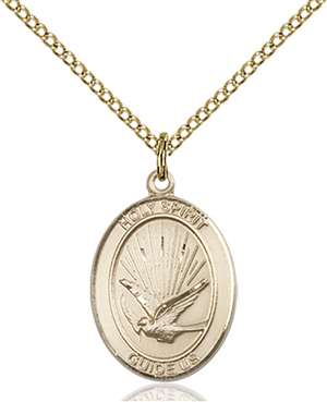 Holy Spirit Medal<br/>8044 Oval, Gold Filled