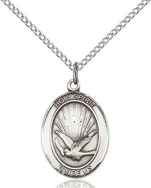 Holy Spirit Medal<br/>8044 Oval, Sterling Silver