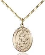 St. Hubert of Liege Medal<br/>8045 Oval, Gold Filled