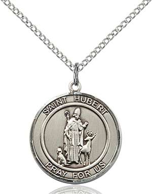 St. Hubert of Liege Medal<br/>8045 Round, Sterling Silver