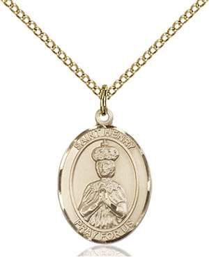 St. Henry II Medal<br/>8046 Oval, Gold Filled