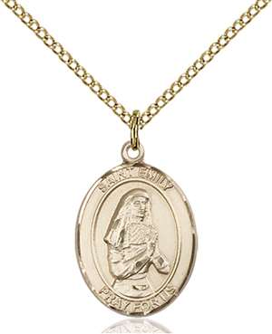 St. Emily De Vialar Medal<br/>8047 Oval, Gold Filled