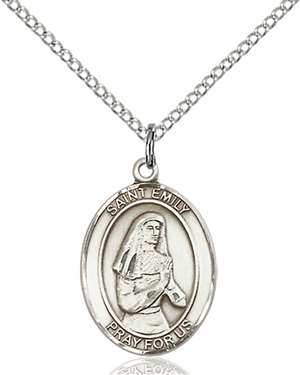 St. Emily De Vialar Medal<br/>8047 Oval, Sterling Silver