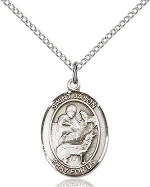 St. Jason Medal<br/>8051 Oval, Sterling Silver
