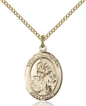 St. Joan of Arc Medal<br/>8053 Oval, Gold Filled