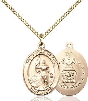 St. Joan Of Arc / Air Force Medal<br/>8053 Oval, Gold Filled