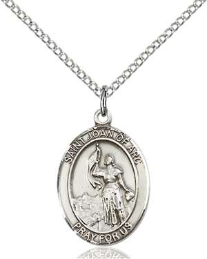 St. Joan of Arc Medal<br/>8053 Oval, Sterling Silver