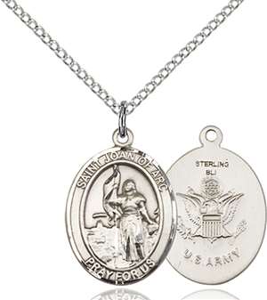 St. Joan Of Arc / Army Medal<br/>8053 Oval, Sterling Silver