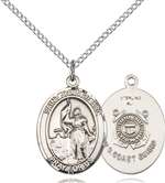 St. Joan of Arc /Coast Guard Medal<br/>8053 Oval, Sterling Silver