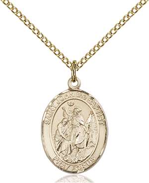 St. John the Baptist Medal<br/>8054 Oval, Gold Filled