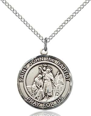 St. John the Baptist Medal<br/>8054 Round, Sterling Silver