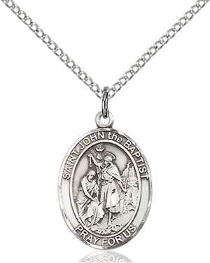 St. John the Baptist Medal<br/>8054 Oval, Sterling Silver