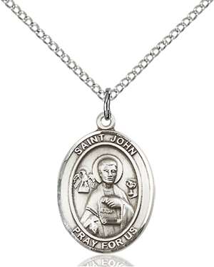 St. John the Apostle Medal<br/>8056 Oval, Sterling Silver