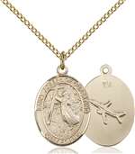 St. Joseph of Cupertino Medal<br/>8057 Oval, Gold Filled