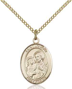 St. Joseph Medal<br/>8058 Oval, Gold Filled