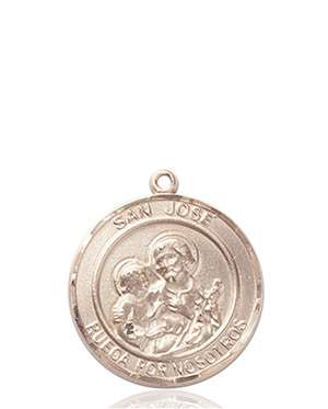 San Jose Medal<br/>8058 Spanish, Round, 14kt Gold