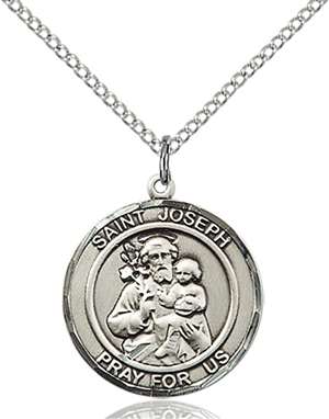 St. Joseph Medal<br/>8058 Round, Sterling Silver