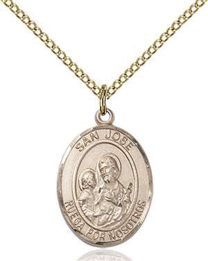 San Jose Medal<br/>8058 Spanish, Oval, Gold Filled