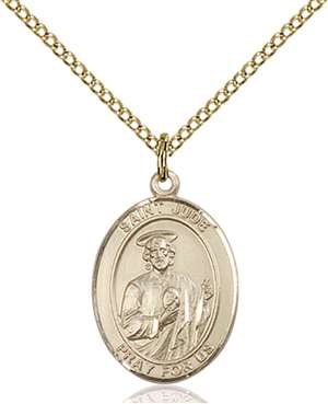 St. Jude Thaddeus Medal<br/>8060 Oval, Gold Filled