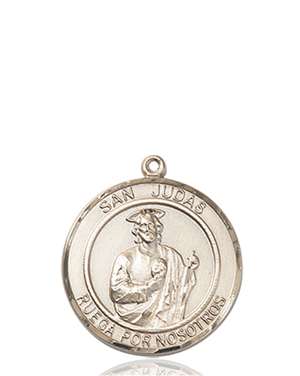 San Judas Medal<br/>8060 Spanish, Round, 14kt Gold