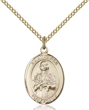 St. Kateri Medal<br/>8061 Oval, Gold Filled