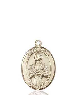 St. Kateri Medal<br/>8061 Oval, 14kt Gold