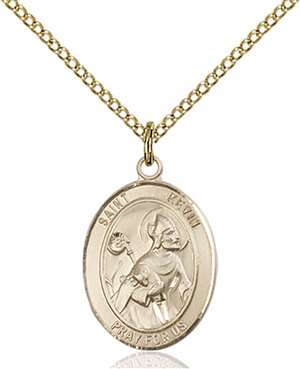 St. Kevin Medal<br/>8062 Oval, Gold Filled