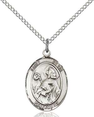 St. Kevin Medal<br/>8062 Oval, Sterling Silver