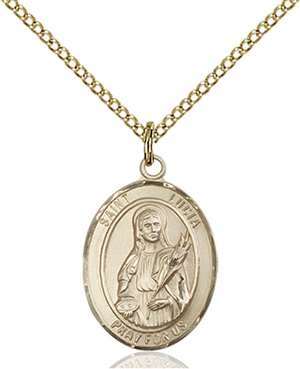 St. Lucia of Syracuse Medal<br/>8065 Oval, Gold Filled