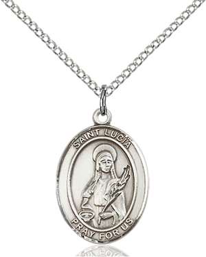 St. Lucia of Syracuse Medal<br/>8065 Oval, Sterling Silver